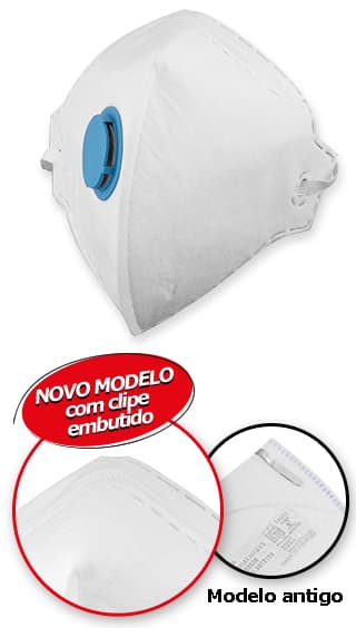 Respirador dobrável, semifacial, sem carvão ativado, com válvula, PFF2, RDV 2202, branco1