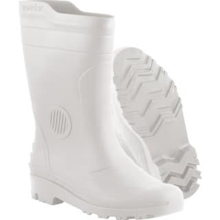 Bota de PVC branca, cano médio, 28 cm, com forro, 44-1